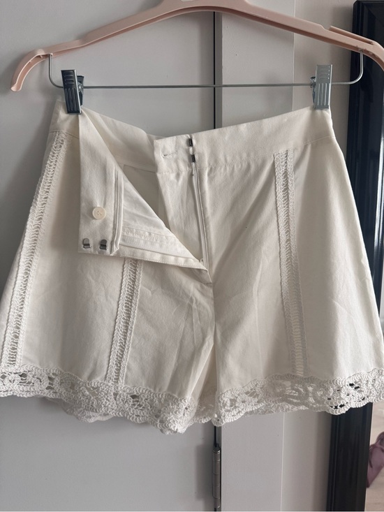 Zara Pants - Zara White Crochet Lace Trim Shorts Size S - Worn Once